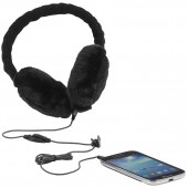 Aparatori urechi KitSound Cable Knit, cablu cu mufa de 3.5mm, Negru