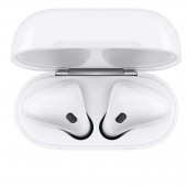 Casti Bluetooth Stereo Apple AirPods 2 + carcasa cu incarcare wireless,White