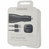 Incarcator auto rapid Samsung Dual USB 2.0, cablu USB Type-C, 2000 mAh, Black